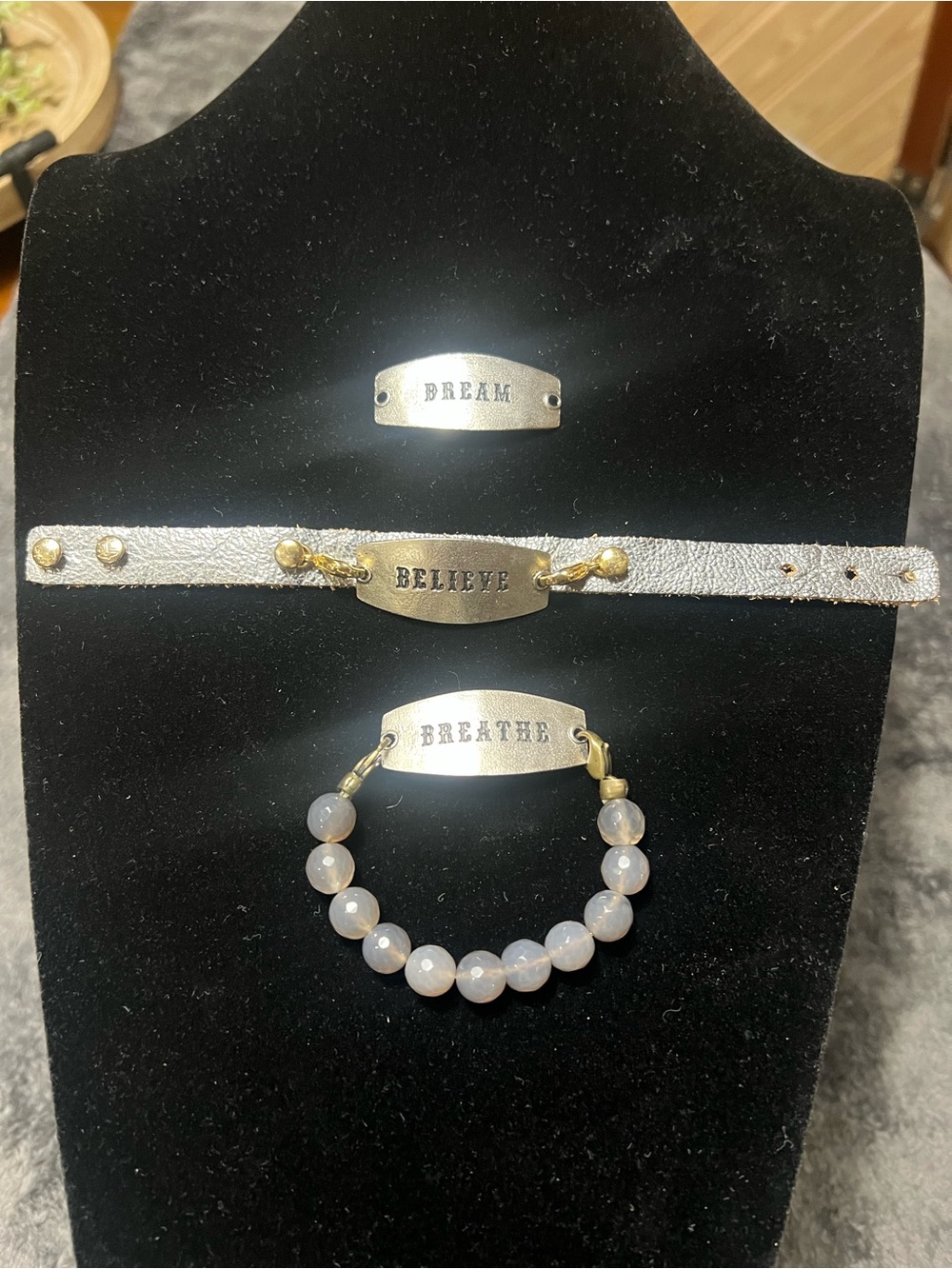 Inspirational Interchangeable Bracelet Set in Silver and Gold Tones.